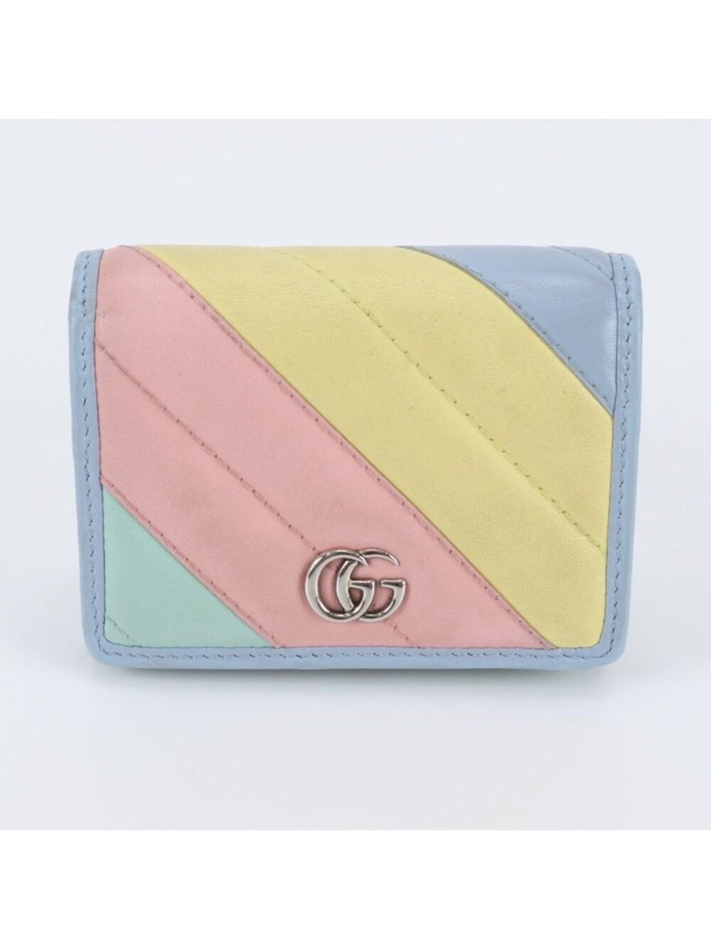 Gucci GG Marmont Pastel Multicolor Leather Bifold Wallet Compact